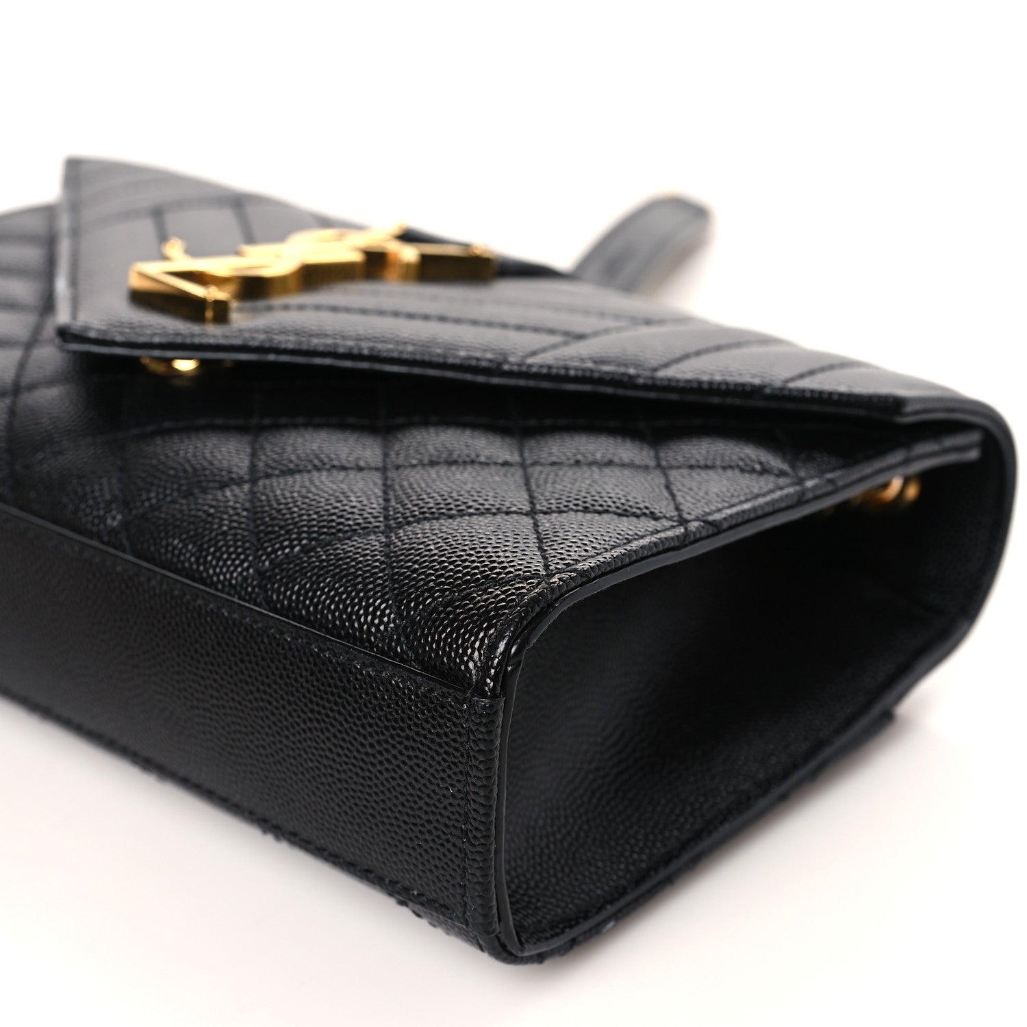 Saint Laurent Grain De Poudre Textured Mixed Matelasse Triquilt Small Monogram Satchel Black 8 of 9