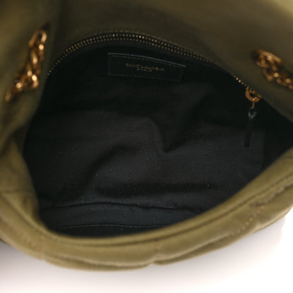 Saint Laurent Canvas Quilted Toy Loulou Puffer Monogram Chain Satchel Fir Green 5 of 10