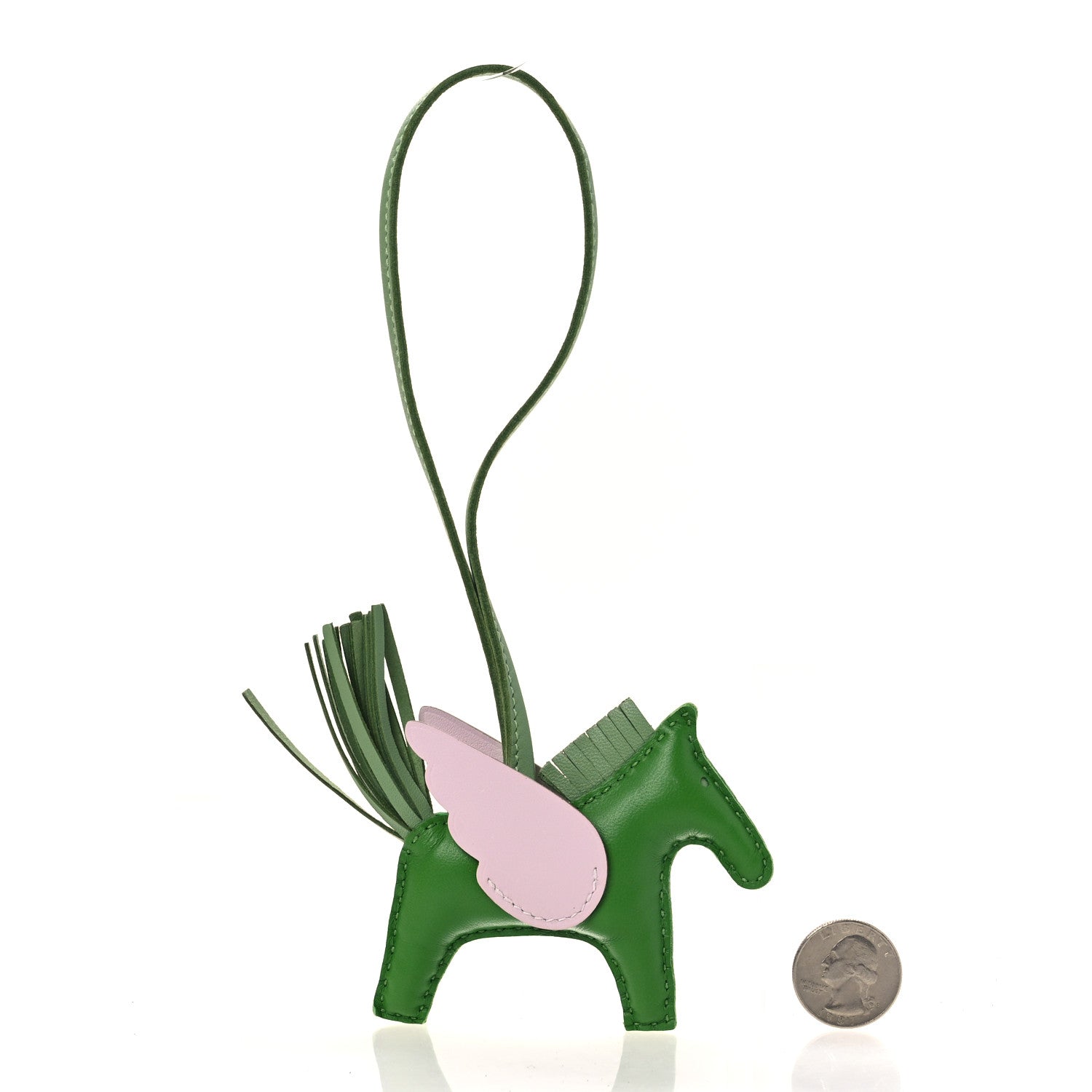 Hermes Milo Lambskin Grigri Rodeo Pegase Horse Bag Charm PM Vert Yucca Vert Criquet Mauve Pale 2 of 5