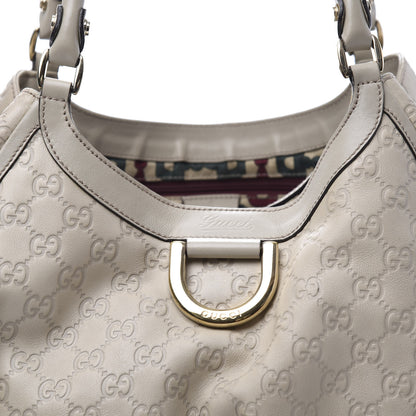 Gucci Guccissima Large D Gold Ring Shoulder Bag Off White 10 of 10