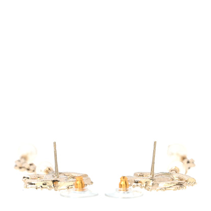 Chanel Pearl CC Chain Drop Earrings Gold 3 of 6