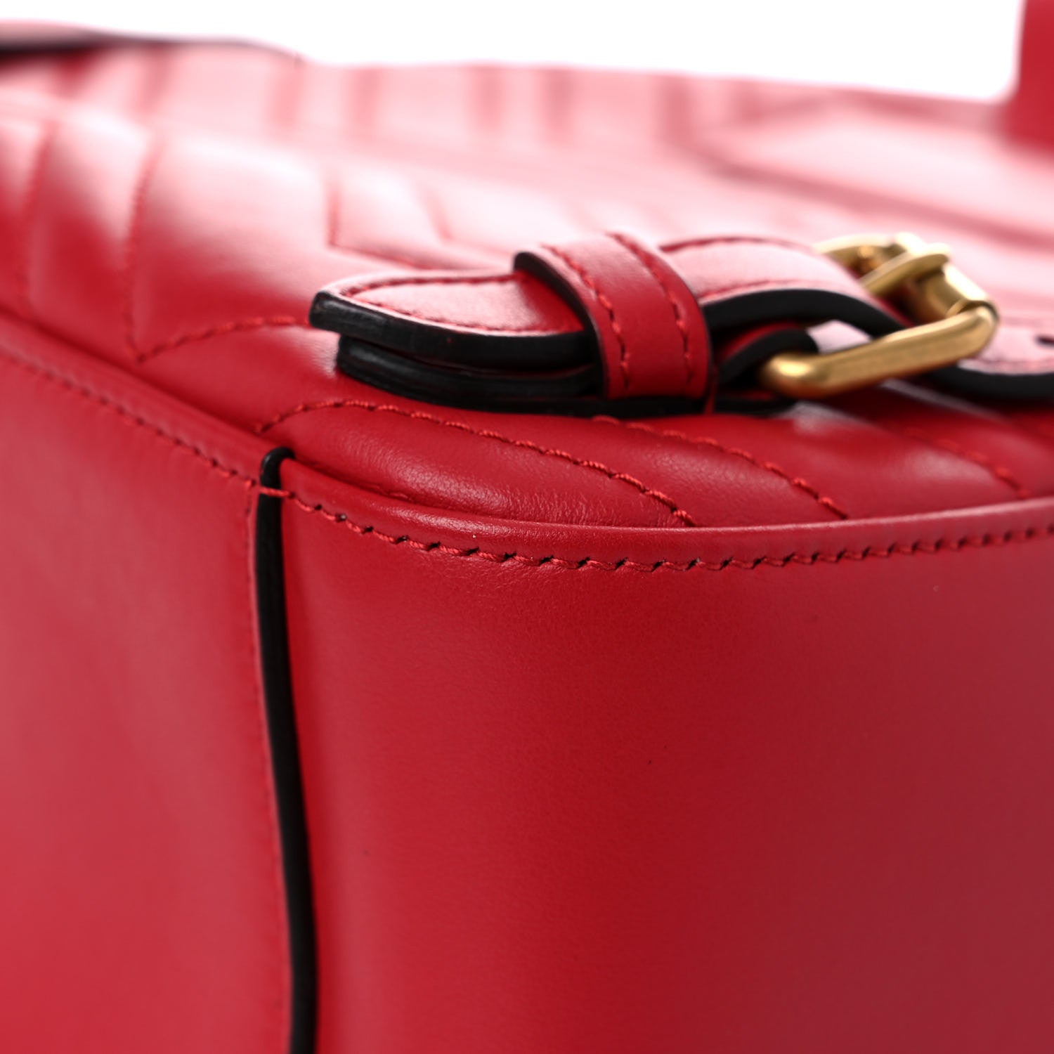 Gucci Calfskin Matelasse GG Marmont Dome Backpack Hibiscus Red 12 of 15