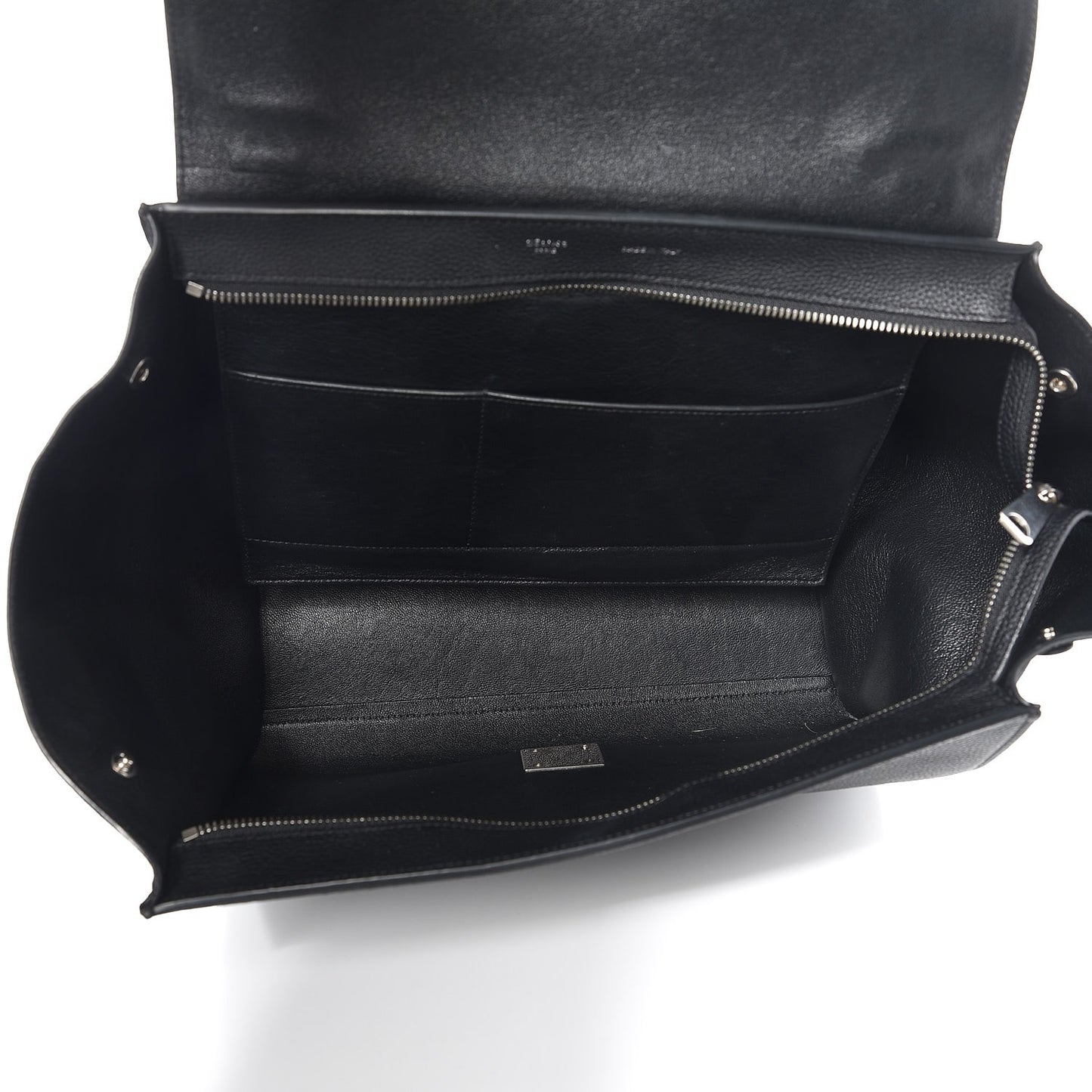 Drummed Calfskin Suede Medium Trapeze Black