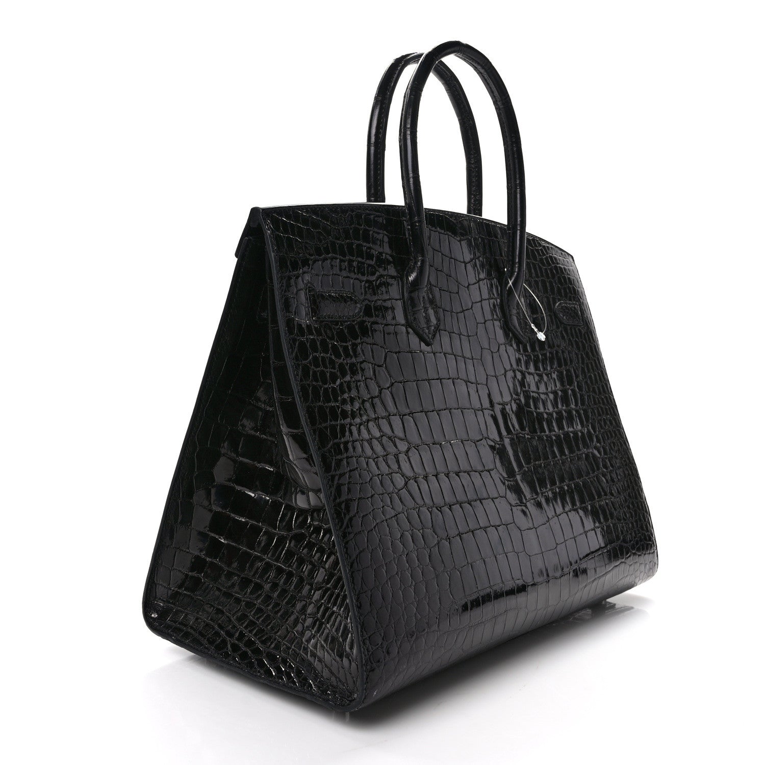 Hermes Shiny Porosus Crocodile Birkin Sellier 35 Black 2 of 16