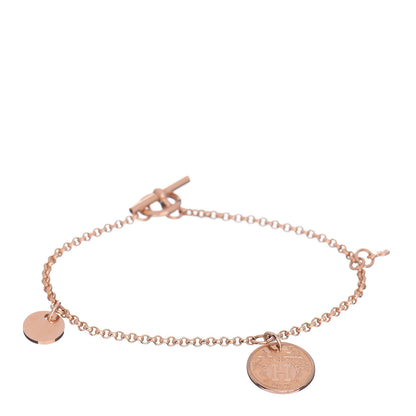 Hermes 18K Rose Gold Diamond PM Ex-Libris Bracelet ST 1 of 4