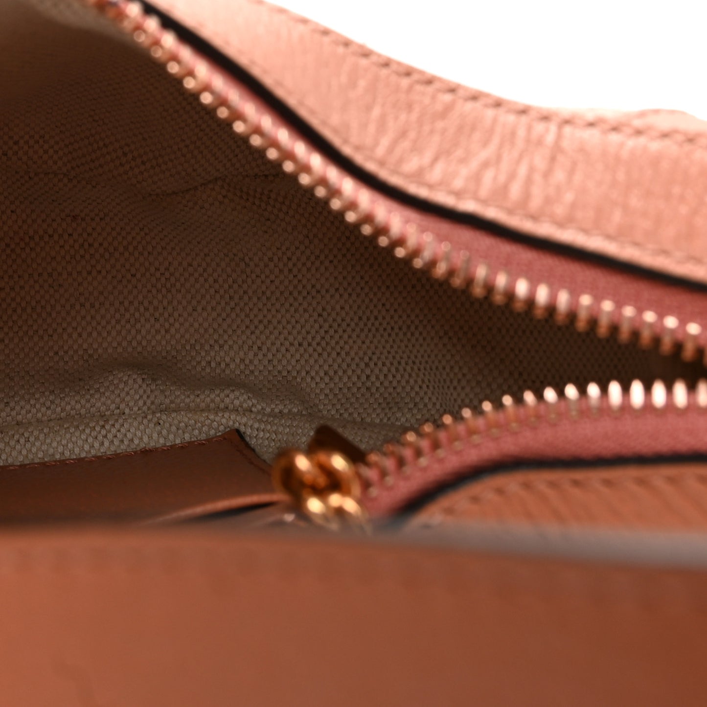 GG Supreme Monogram Textured Calfskin Web Mini Ophidia Half Moon Hobo Rose Pink