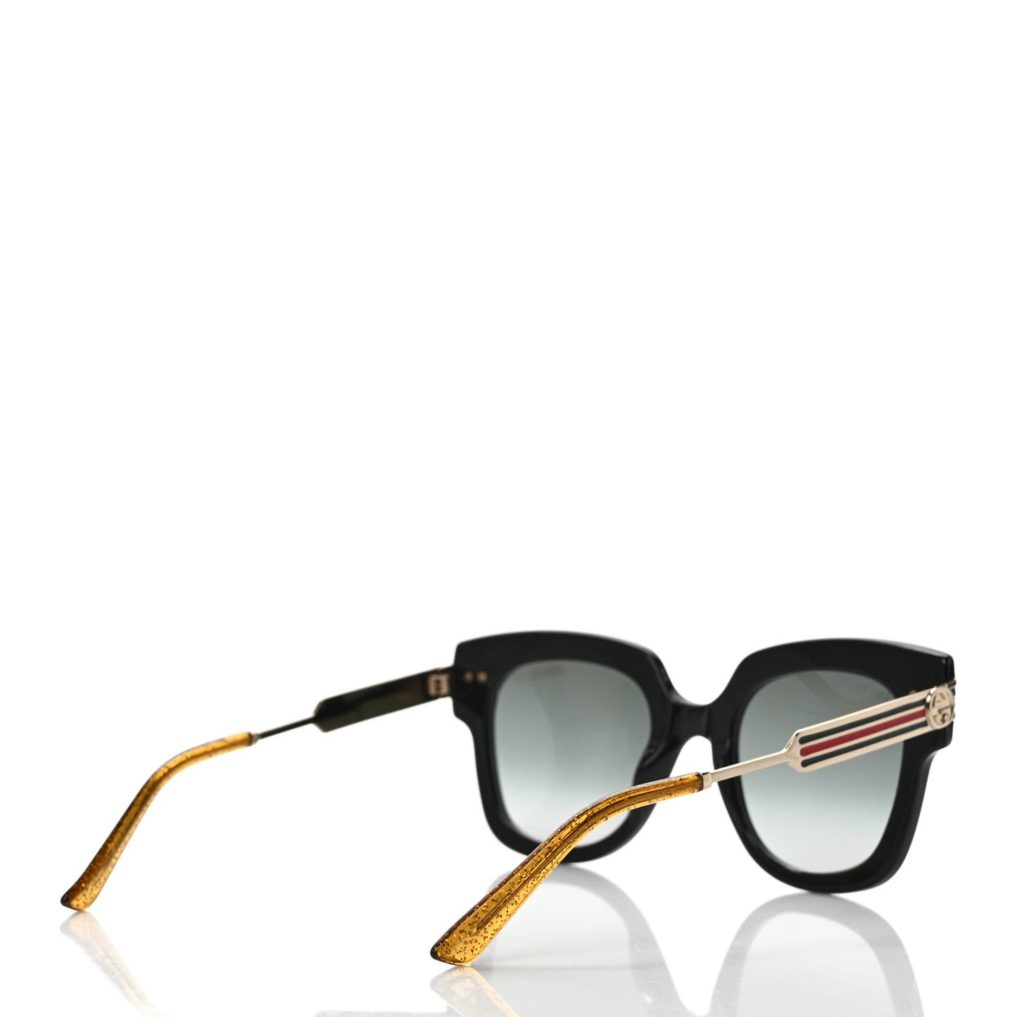 Acetate Square Frame Web Sunglasses GG0281SA Black
