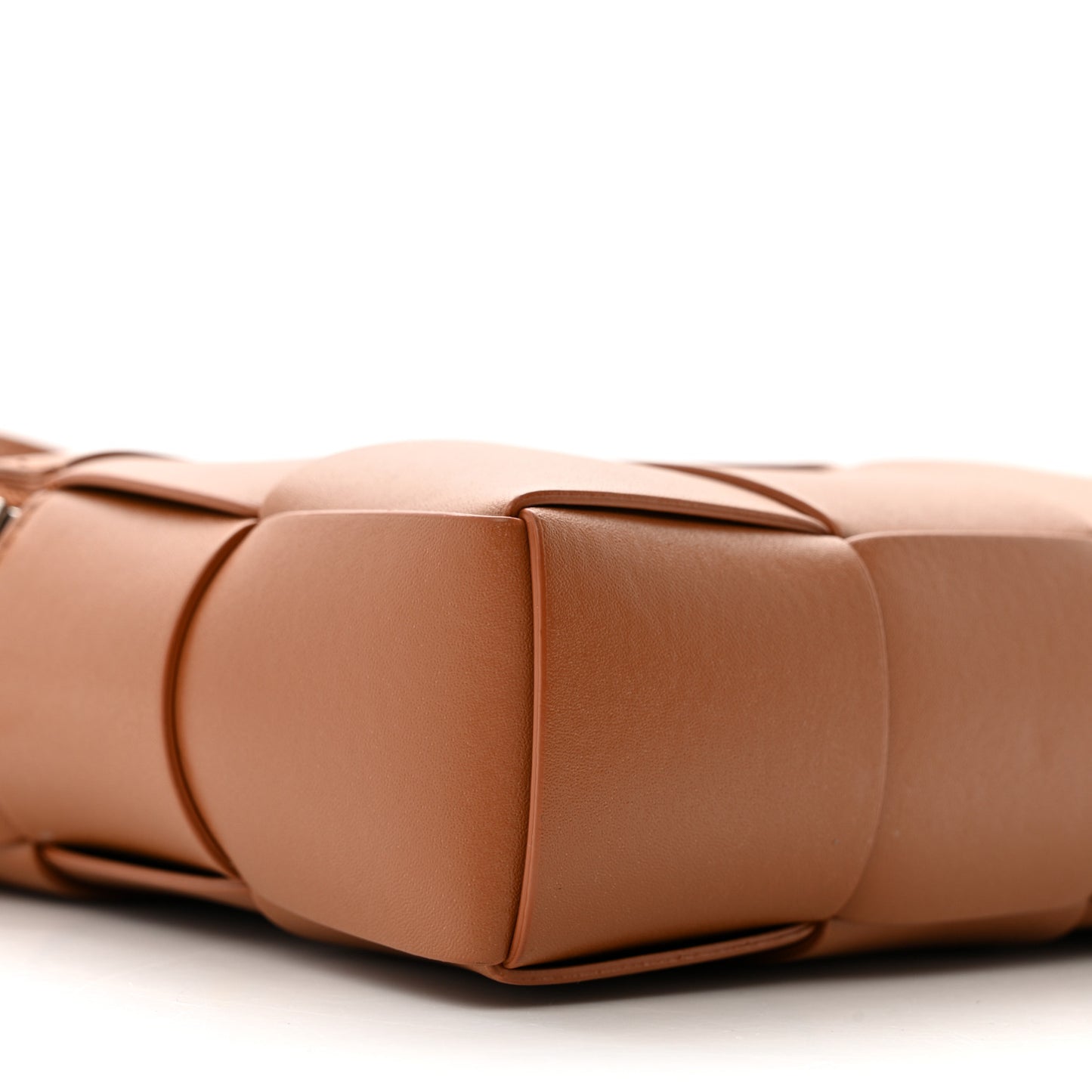 Lambskin Maxi Intrecciato Cassette Camera Bag Caramel