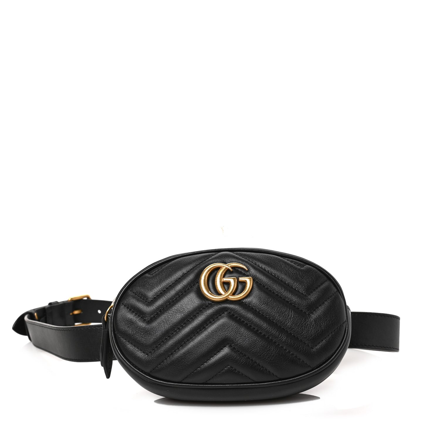 Calfskin Matelasse GG Marmont Belt Bag 85 34 Black