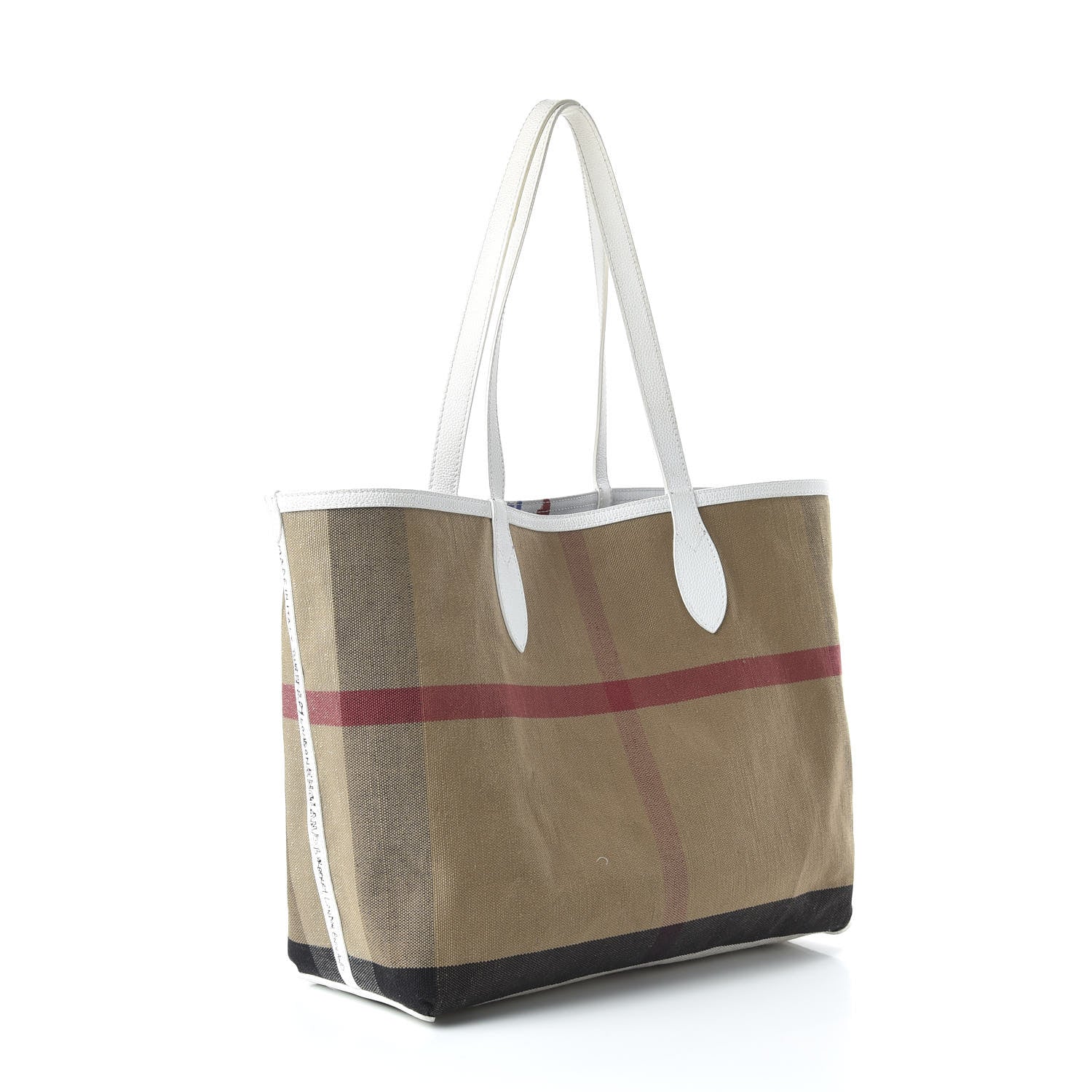 Burberry Canvas House Check Union Jack Sketchbook Reversible Doodle Tote Red White Blue 11 of 17