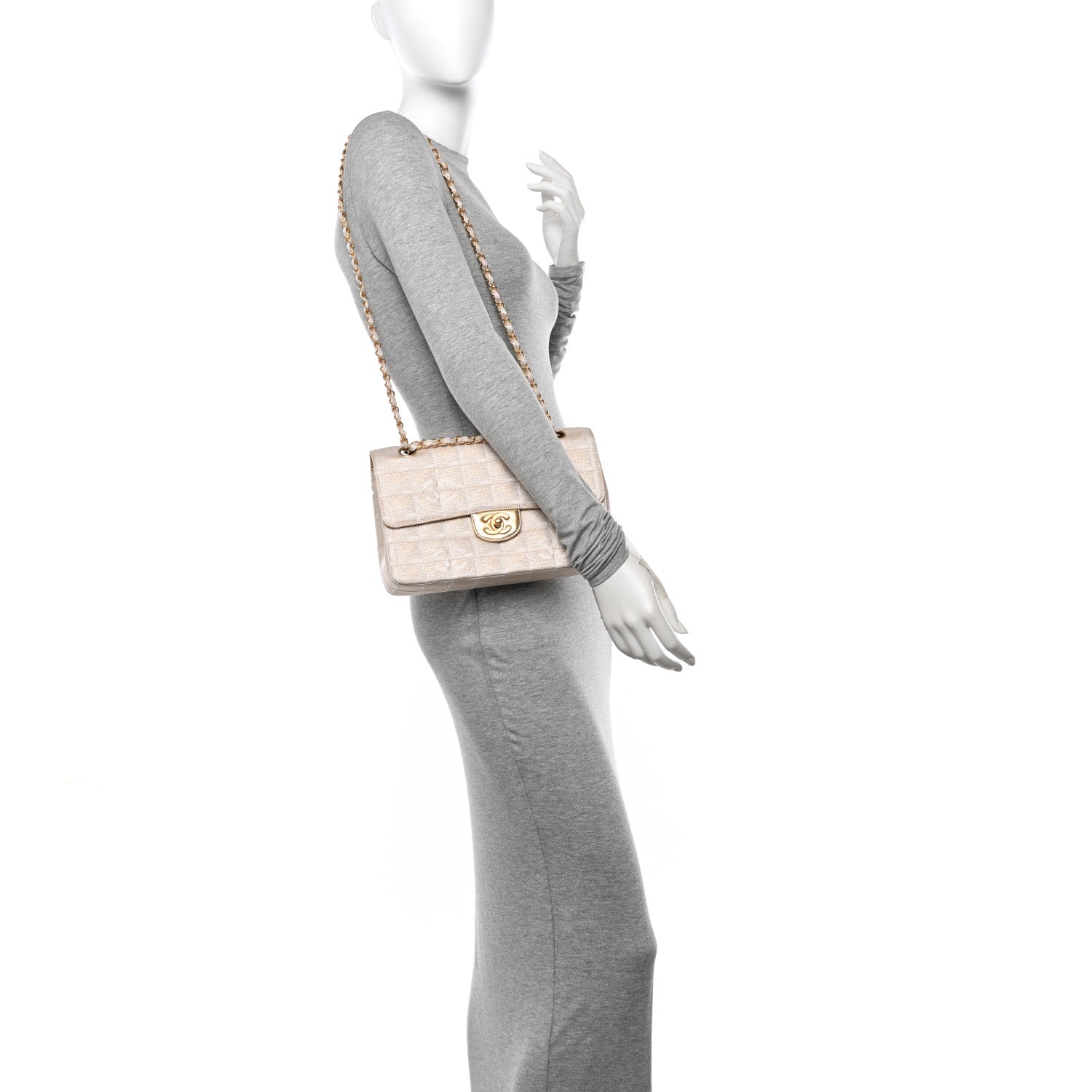 Chanel Metallic Nylon Medium Travel Flap Light Gold 2 of 14