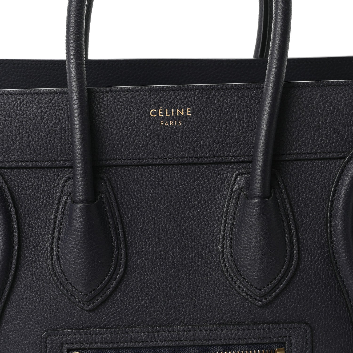 Celine Drummed Calfskin Micro Luggage Black 8 of 10
