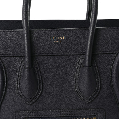 Celine Drummed Calfskin Micro Luggage Black 8 of 10