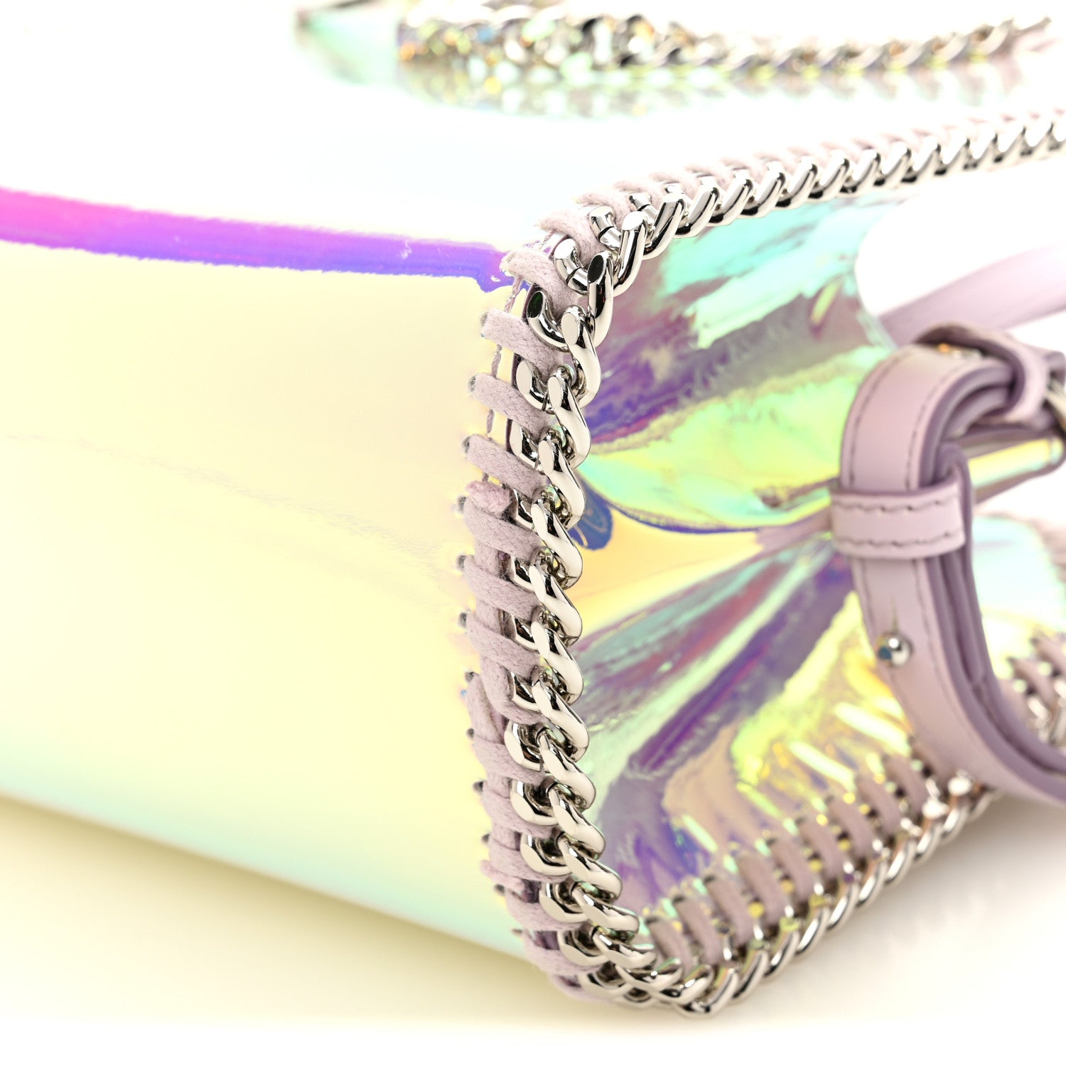 Stella McCartney Holographic Faux Leather Mini Falabella Silver 9 of 9