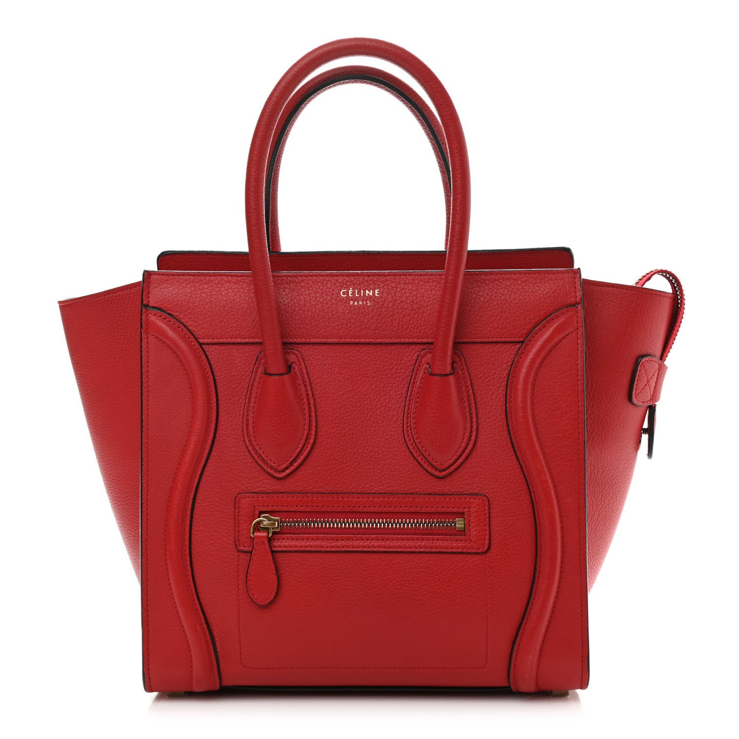 Drummed Calfskin Micro Luggage Red