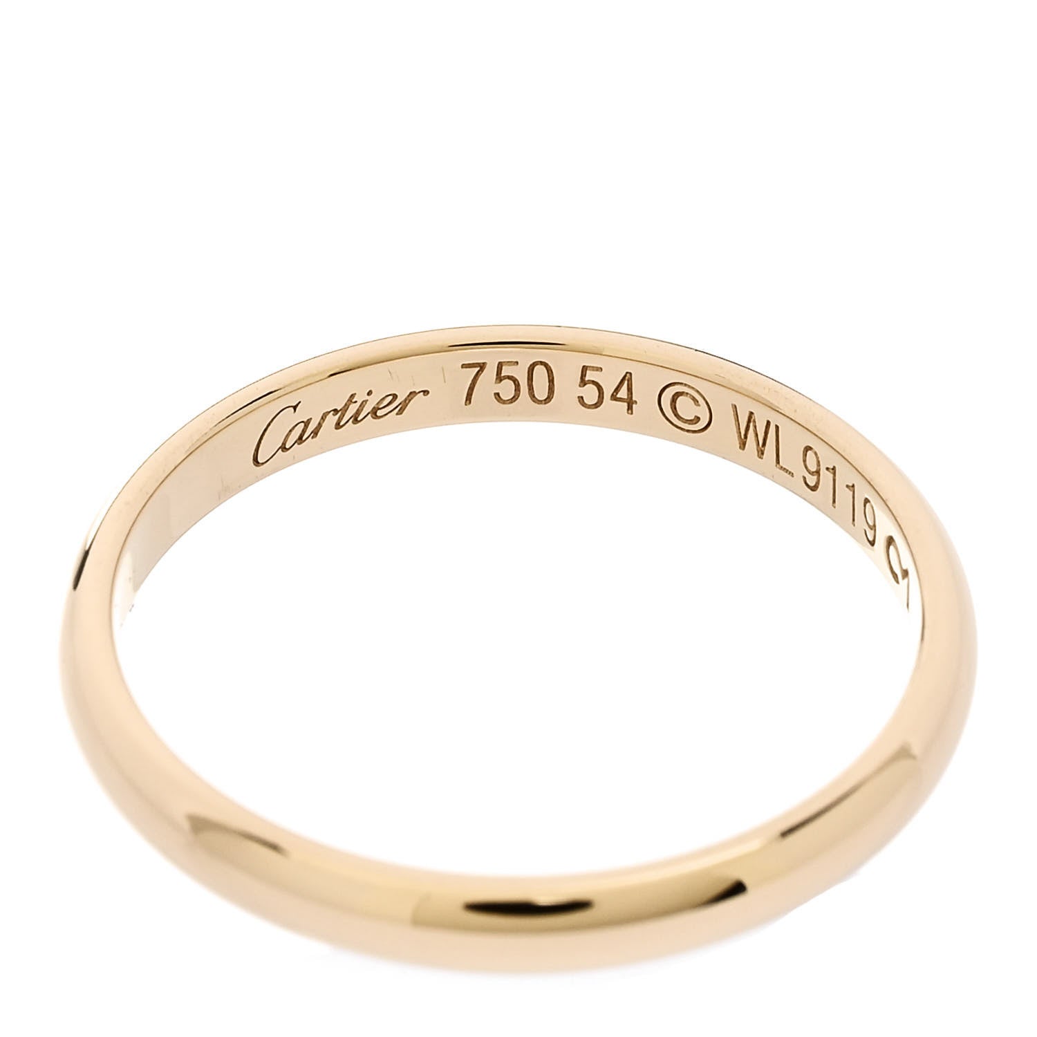 Cartier 18K Yellow Gold 2.5mm 1895 Wedding Band Ring 54 6.75 4 of 6
