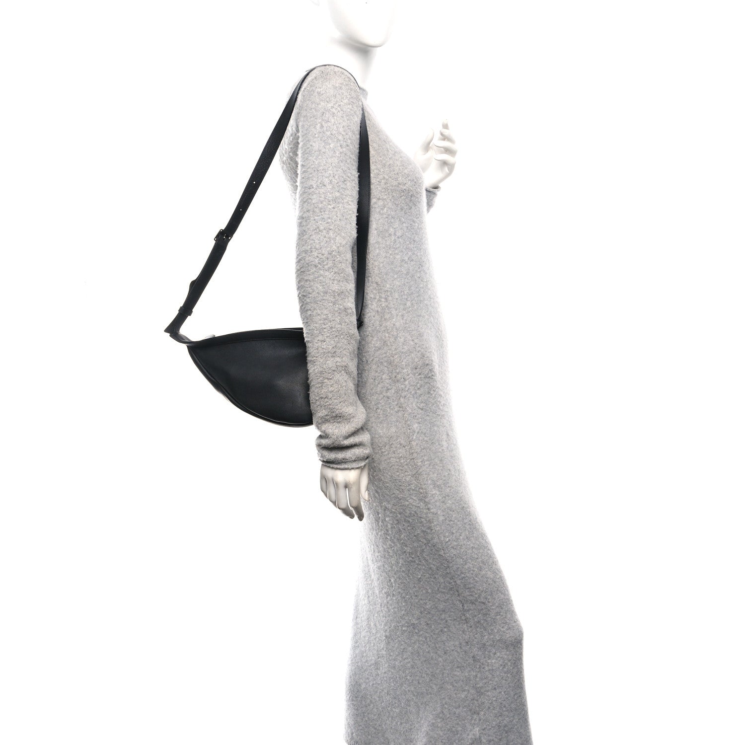 The Row Grained Calfskin Small Slouchy Banana Bag Black 1849596