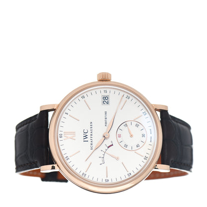 IWC Stainless Steel 18K Rose Gold Alligator 45mm Portofino 8-Day Power Reserve Manual Winding Watch IW510107 2 of 5