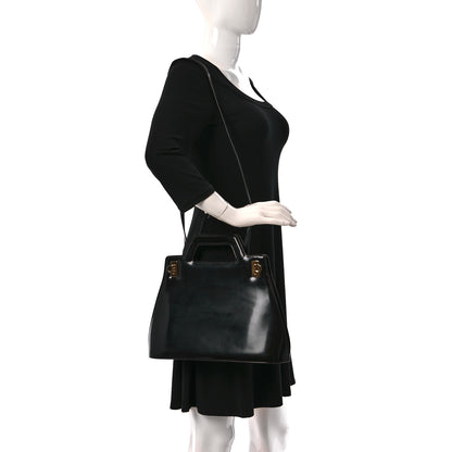 Salvatore Ferragamo Brushed Off Calfskin Wanda Top Handle Bag Black 2 of 8
