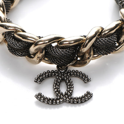 Chanel Ruthenium Mesh CC Chain Bracelet Light Gold 4 of 6