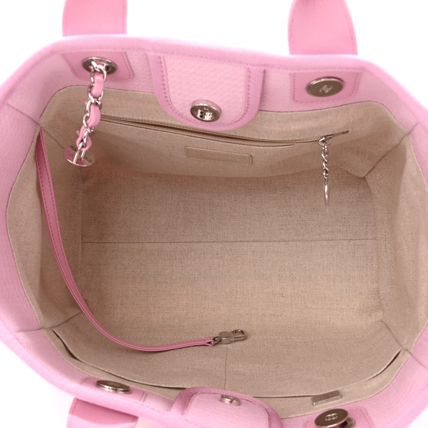 Chanel Mixed Fibers Small Deauville Tote Pink 6 of 11