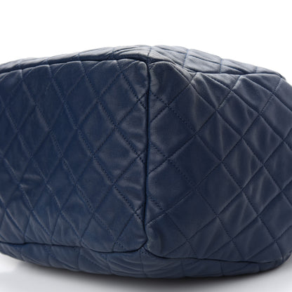 Chanel Lambskin Quilted CC Chain Drawstring Tote Blue 9 of 9
