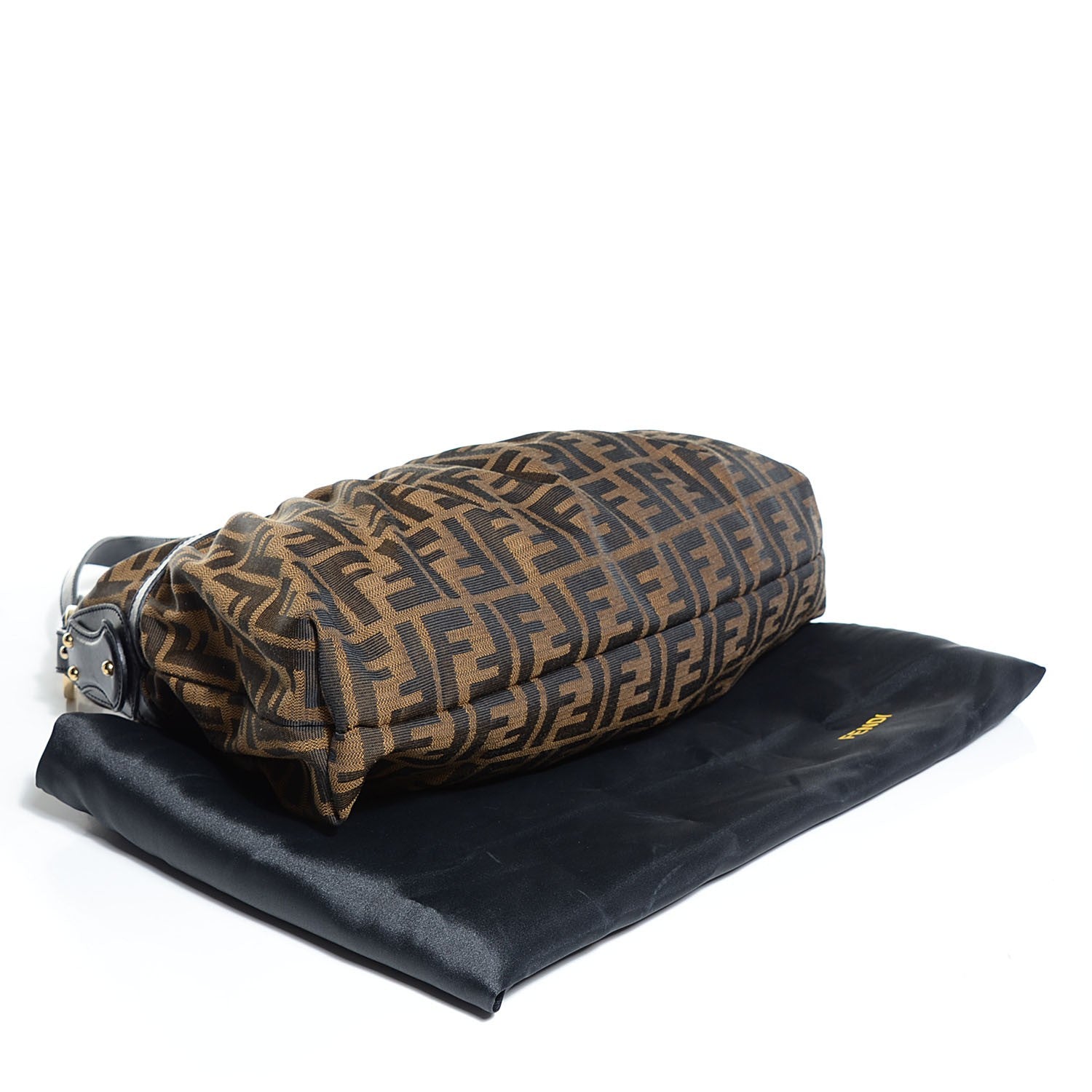 Fendi Zucca Cuoio Lucido Chef Hobo Tobacco Moro 4 of 10