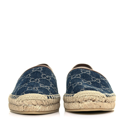 Gucci Denim GG Monogram Espadrilles 37 Blue Tea Cuir 2 of 7