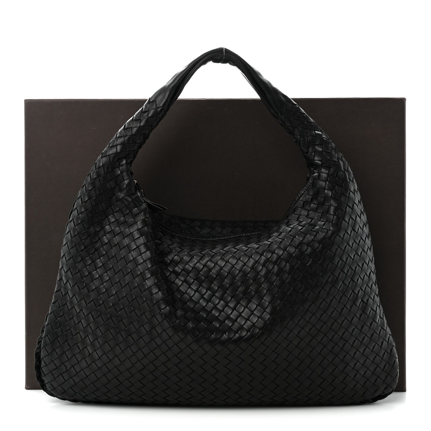 Nappa Intrecciato Large Veneta Hobo Black