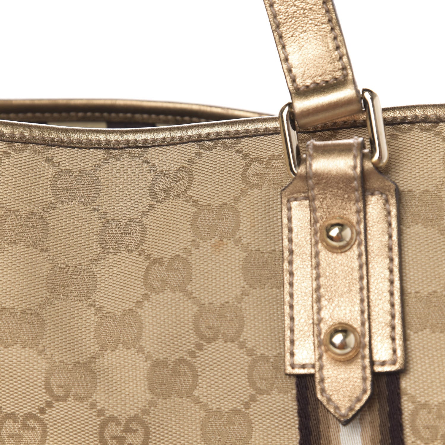 Gucci Monogram Large Jolicoeur Tote Gold 10 of 14