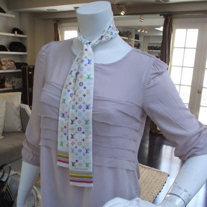 Louis Vuitton Silk Monogram Multicolor Bandeau White 2 of 6