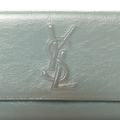 Saint Laurent Textured Patent Large Belle De Jour Clutch Light Blue 9 of 9