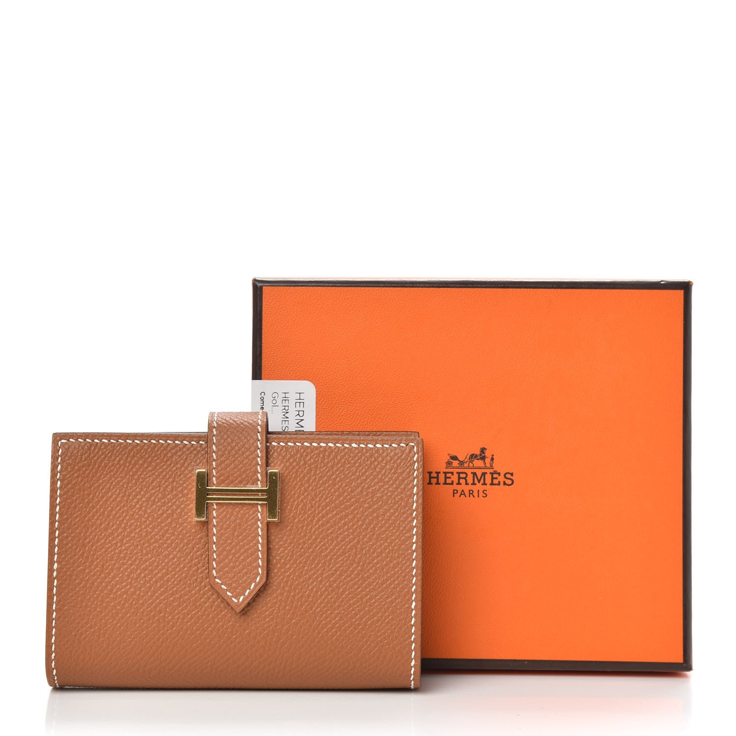 Hermes Epsom Mini Bearn Wallet Gold 8 of 8