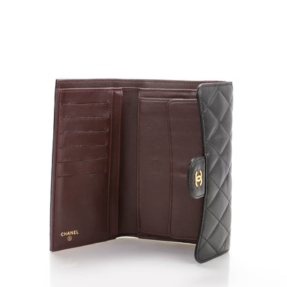 Chanel Lambskin Quilted Large Flap Wallet Black 5 of 8