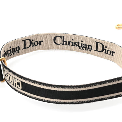 Christian Dior Canvas Embroidered Shoulder Strap Black 6 of 6
