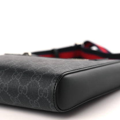 Gucci GG Supreme Monogram Web Small Flat Messenger Bag Black Grey 9 of 9
