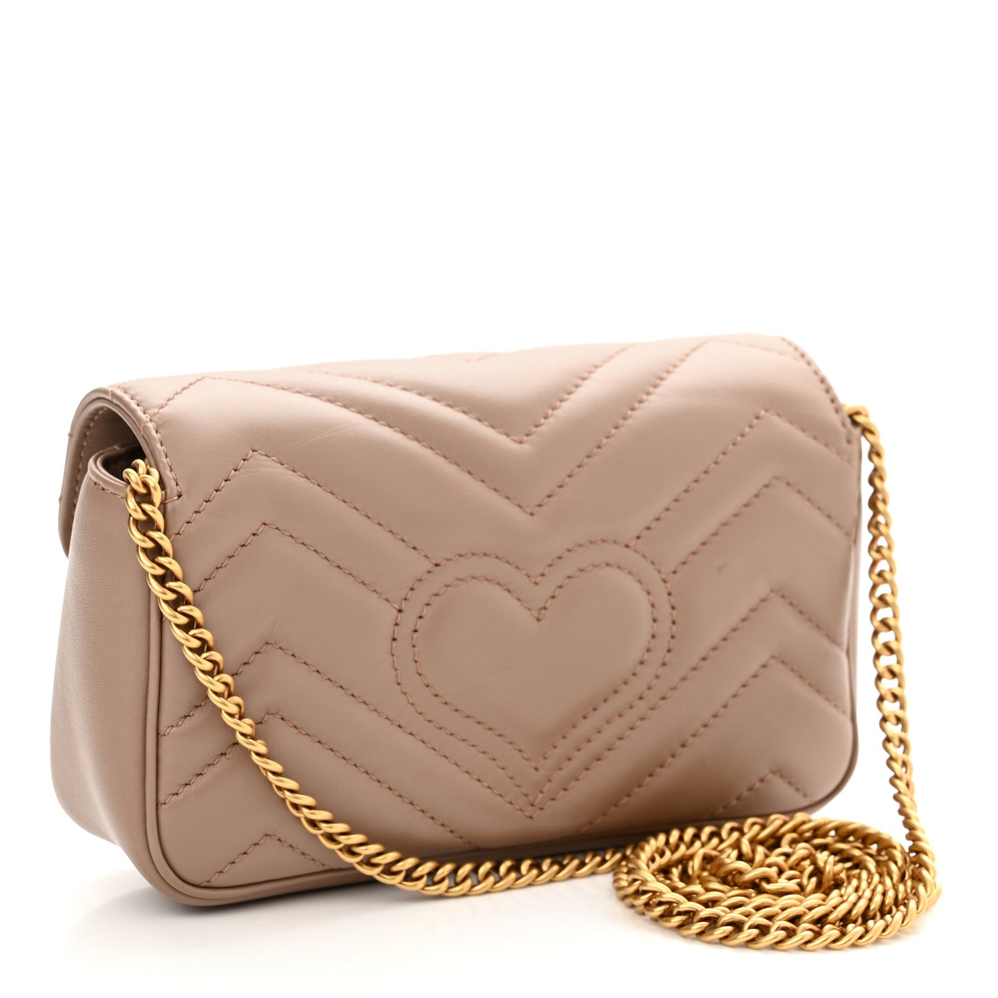 Calfskin Matelasse Super Mini GG Marmont Shoulder Bag Porcelain Rose