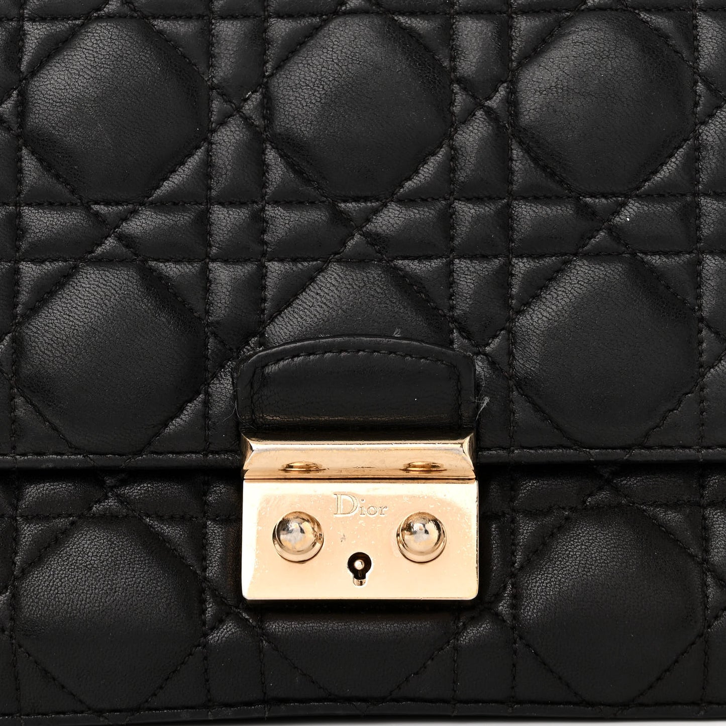 Lambskin Cannage Miss Dior Promenade Pouch Black