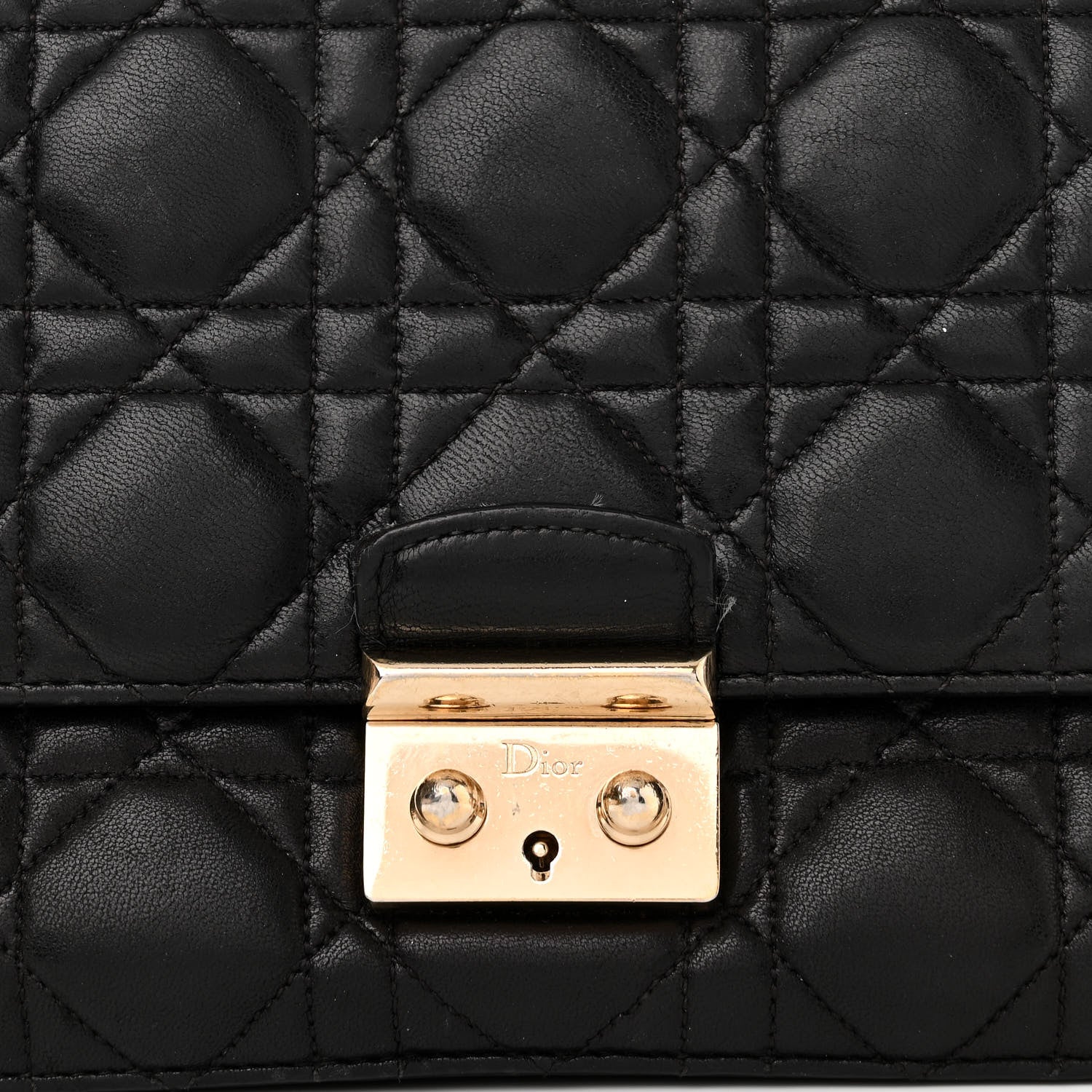 Christian Dior Lambskin Cannage Miss Dior Promenade Pouch Black 7 of 15