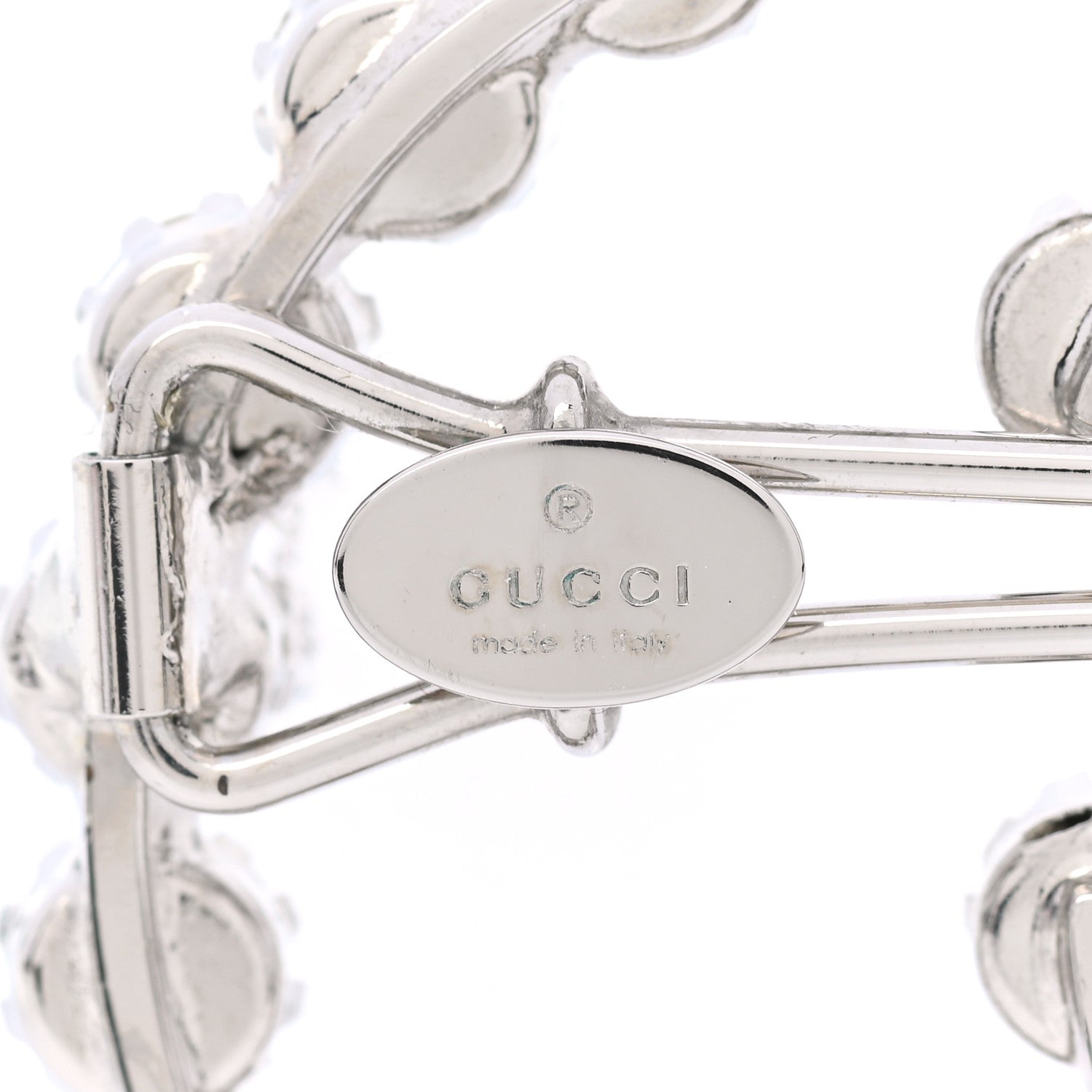 Gucci Crystal Interlocking G Hair Clip Silver 3 of 4
