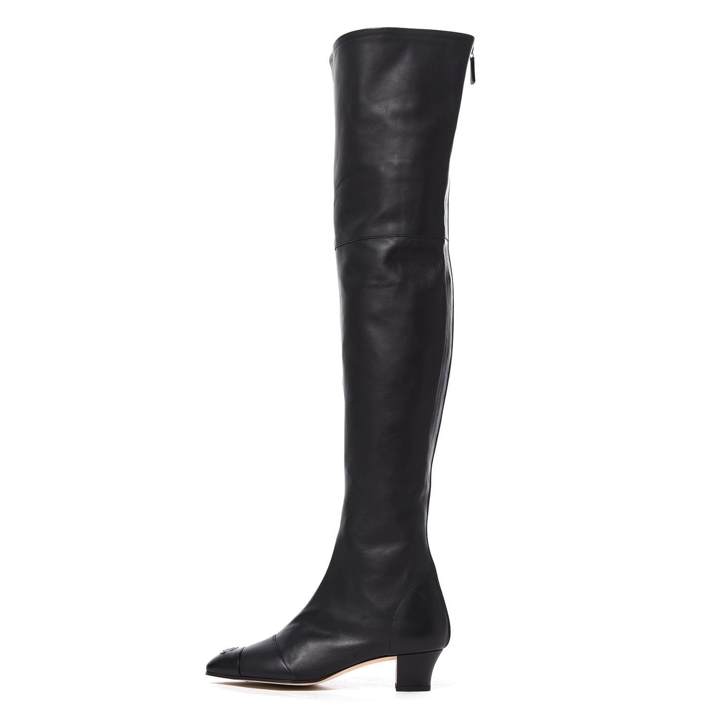 Lambskin CC Cap Toe Boots 37.5 Black
