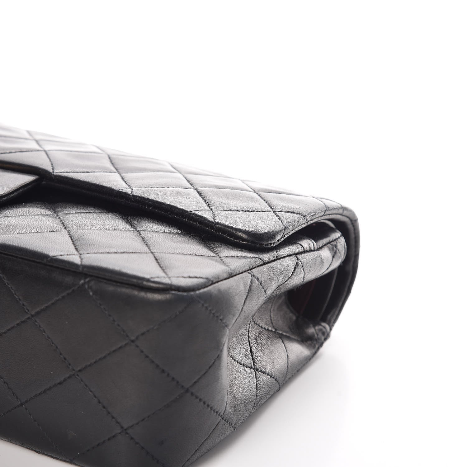 Chanel Lambskin Quilted Medium Double Flap Black 12 of 15