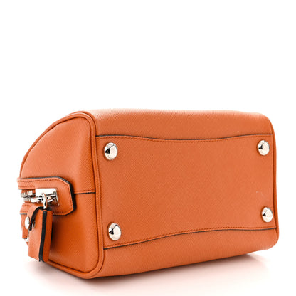 Prada Saffiano Lux Top Handle Crossbody Bag Papaya 4 of 10