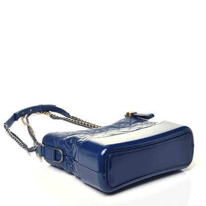 Chanel Patent Goatskin Quilted Medium Gabrielle Hobo Dark Blue 4 of 9