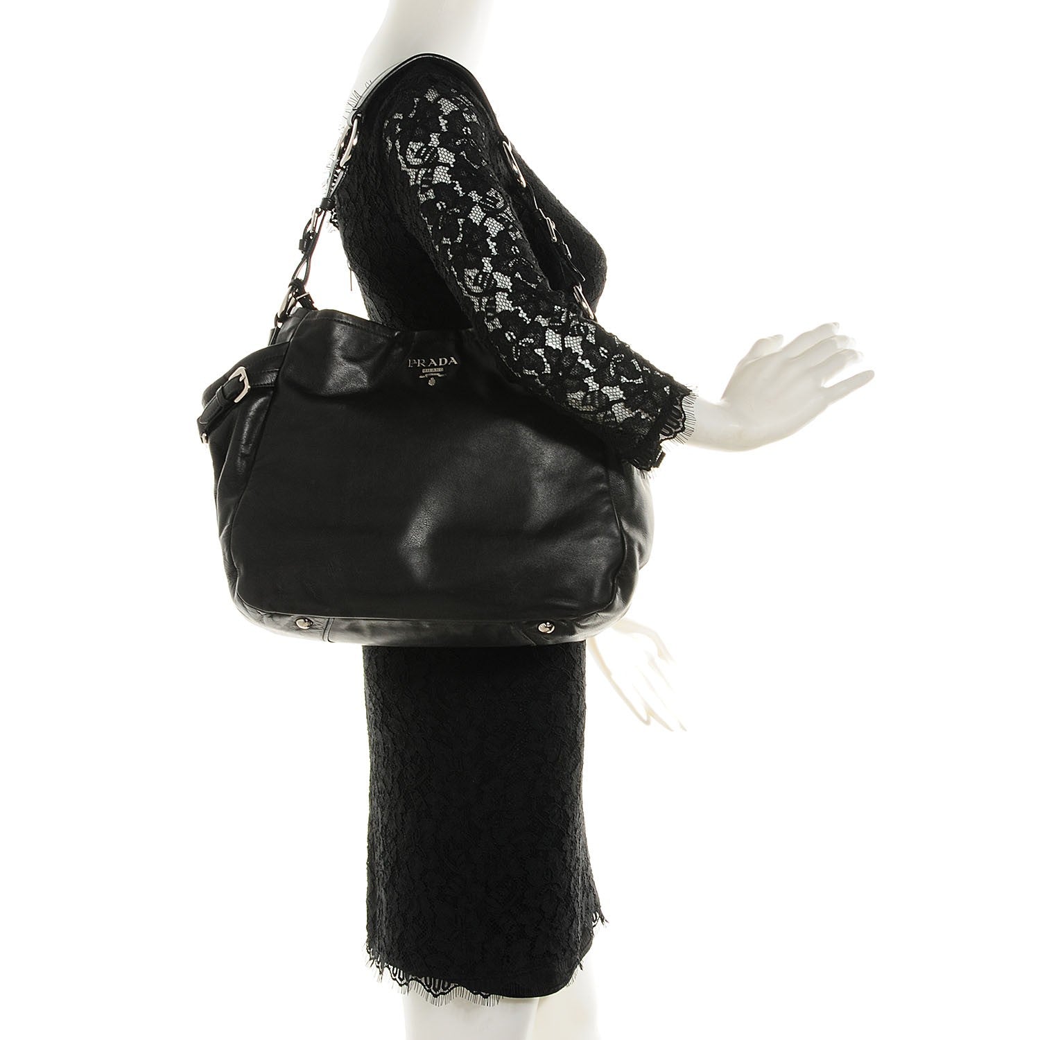 Prada Soft Calf Two Pocket Hobo Nero Black 2 of 10