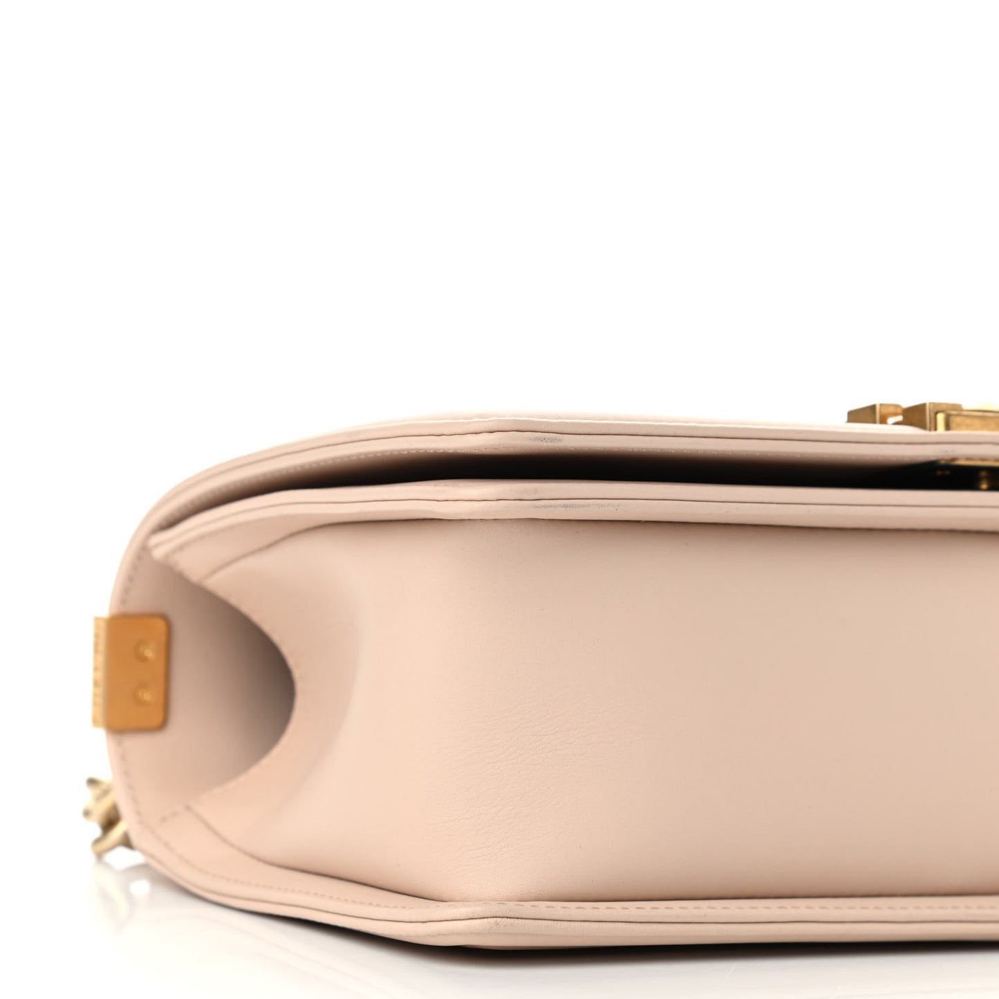 Caviar Suede Calfskin Chevron Medium Boy Flap Beige