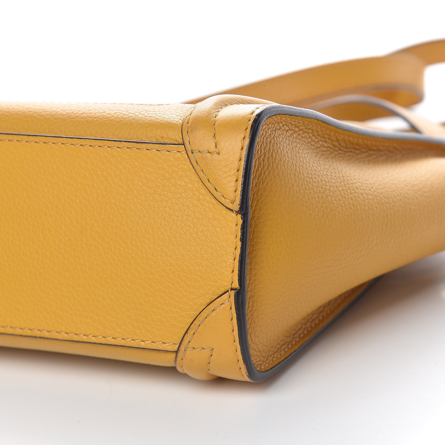 Celine Drummed Calfskin Nano Luggage Ocre 14 of 16