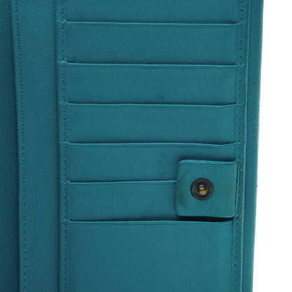 Balenciaga Calfskin Papier Platre Continental Wallet Bleu Paon 9 of 11