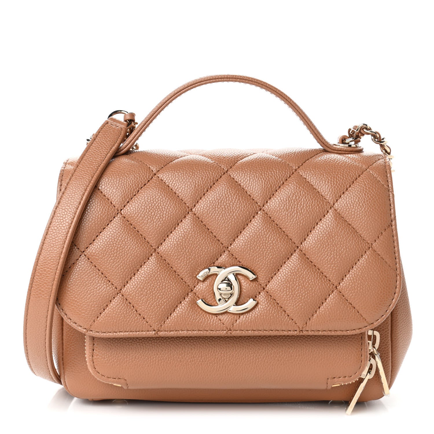 Chanel Caviar Quilted Small Business Affinity Flap Camel 1 of 4