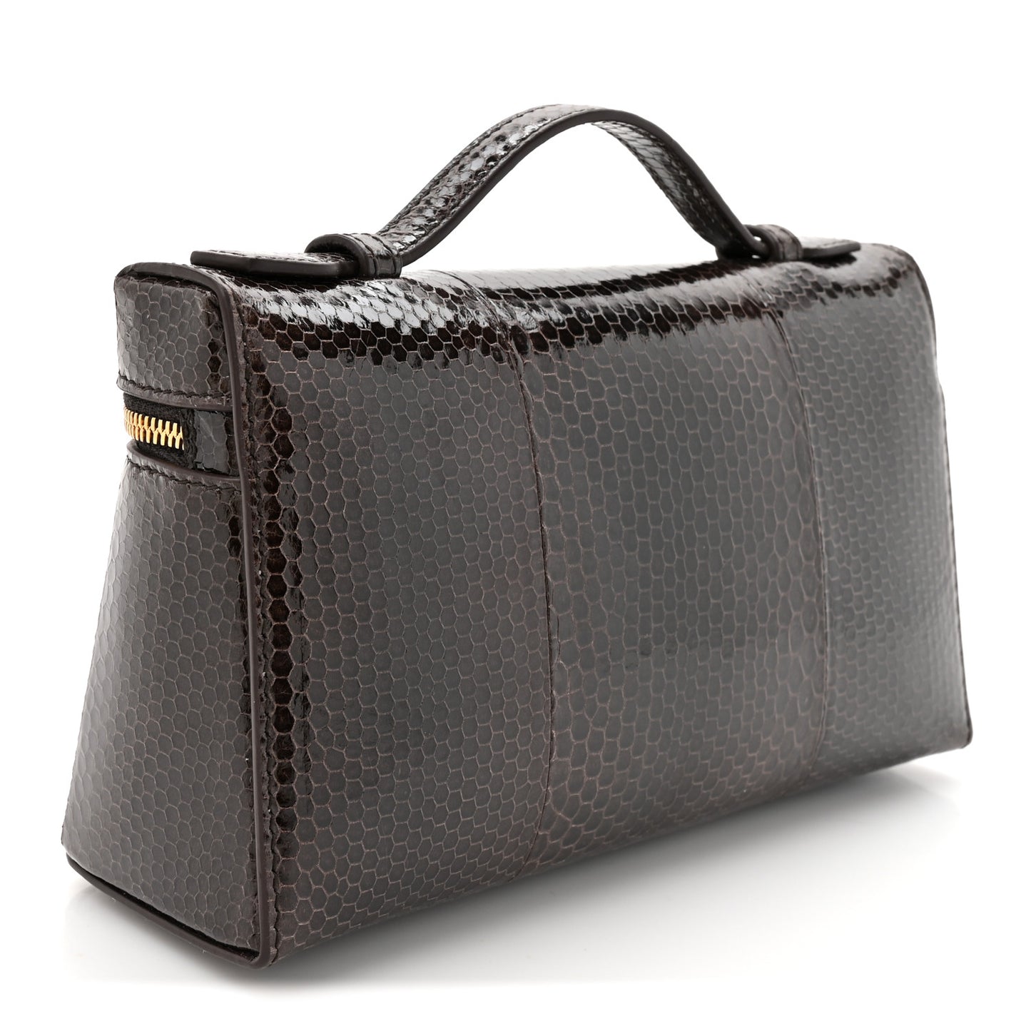 Water Snakeskin L19 Extra Pocket Pouch Dark Chocolate Licorice